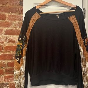 Free People Fall Patterned Long Sleeve Boho Blouse
